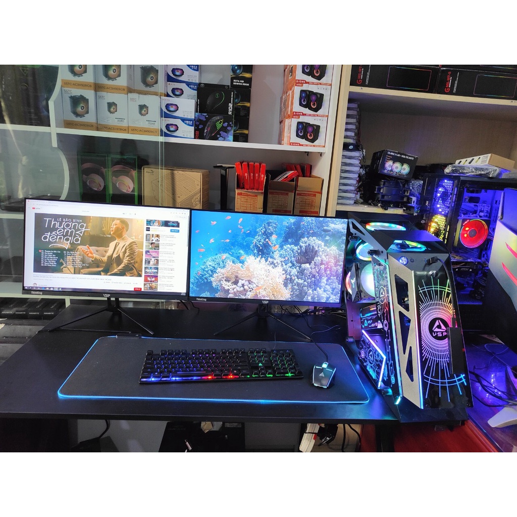 Màn hình LCD 24'' VSP V2408S tràn viền Full HD 75Hz Gaming BH 24 tháng