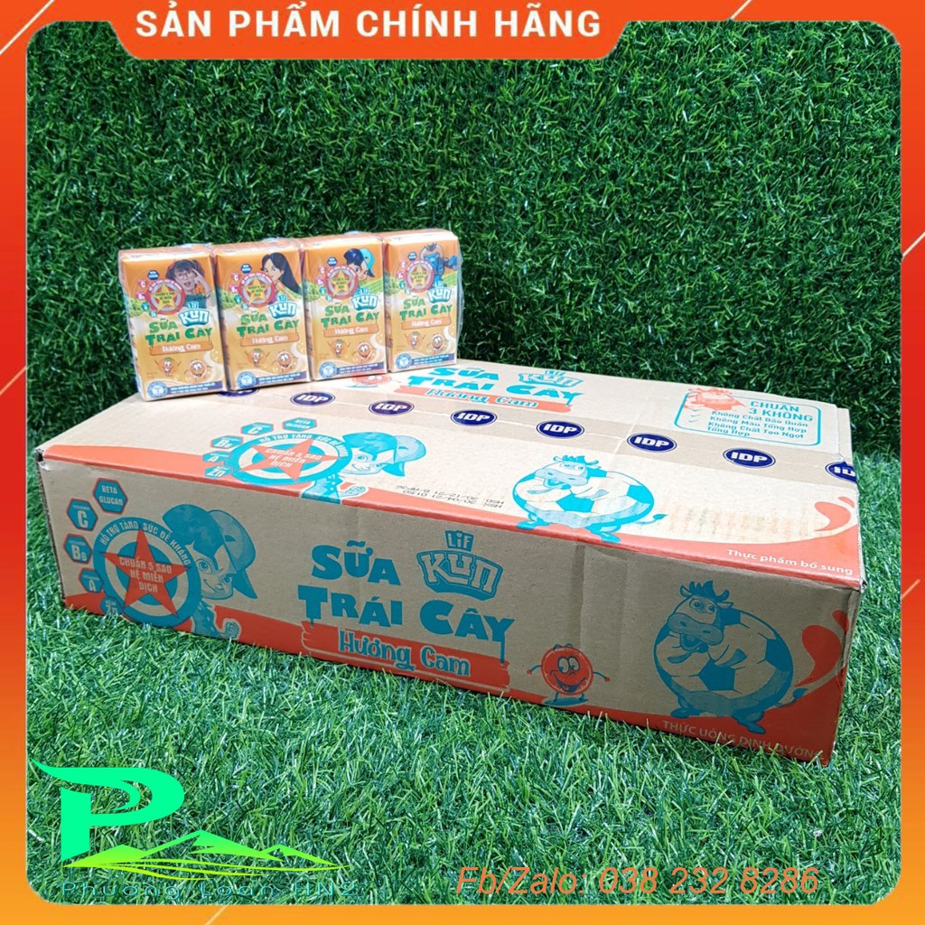 Sữa Kun Cam, Trái cây, Kun Nho, Kem Dâu, Socola 110ml - thùng 48 hộp