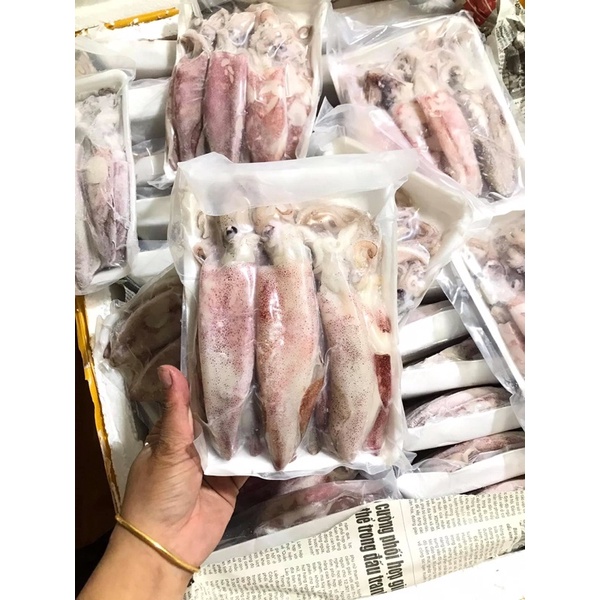Mực ống tươi 1kg ngon ngọt ❤️ GIÒN NGON❤️ 1kg xào , hấp , thả lẩu