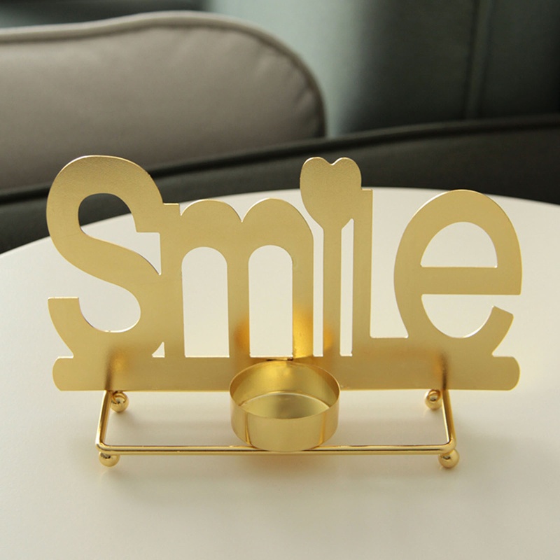 Chân Nến Bằng Sắt In Chữ Phong Cách Bắc Âu Lãng Mạn Dùng Trang Trí Bàn Ăn