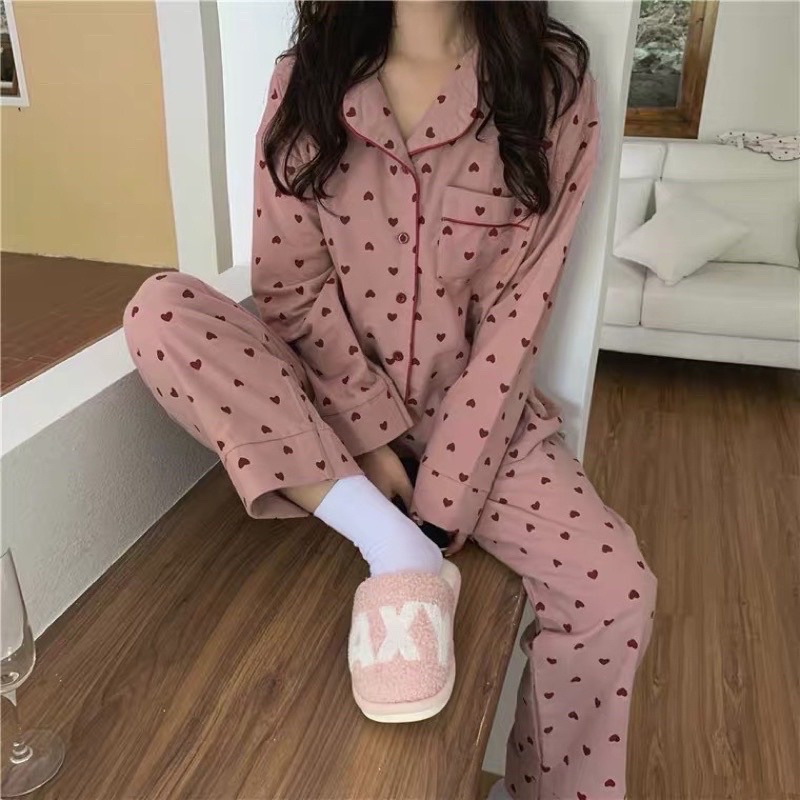 Bộ ngủ dài tay hottrend LOOK BOOK , pijama thu đông CÓ BIGSIZE (sẵn)