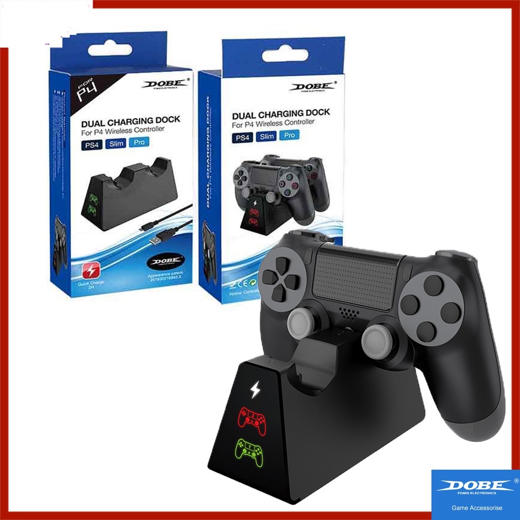 Đế sạc đôi cho tay cầm Playstation 4 có đèn LED báo hiệu sạc khi đầy pin - Dobe TP4 19012 -dc4818