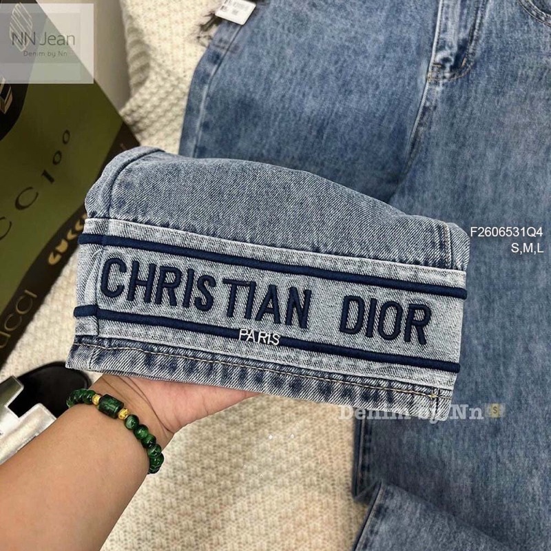 Quần jean dài lai ống phối chữ TT2106