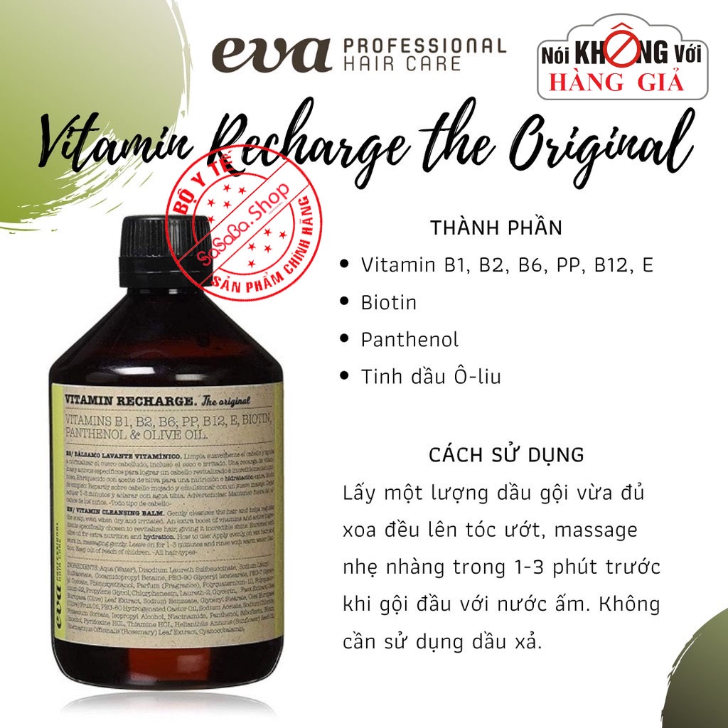 EVA Vitamin ✅ Dầu Gội 3in1 Phục Hồi, Kích Thích Mọc Tóc , Kiểm Soát Dầu