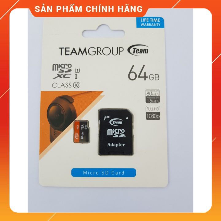 [HÀNG CHÍNH HÃNG] Thẻ nhớ - Micro SD  64G Team Chính hãng Class 10 | BigBuy360 - bigbuy360.vn