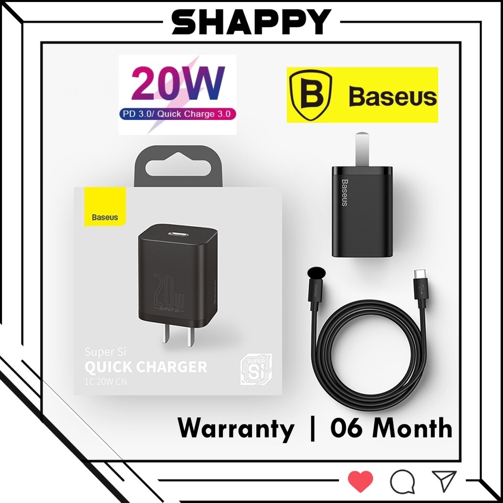 Bộ Sạc Nhanh 20W Baseus Cổng IPhone - Bảo Hành 06 Tháng