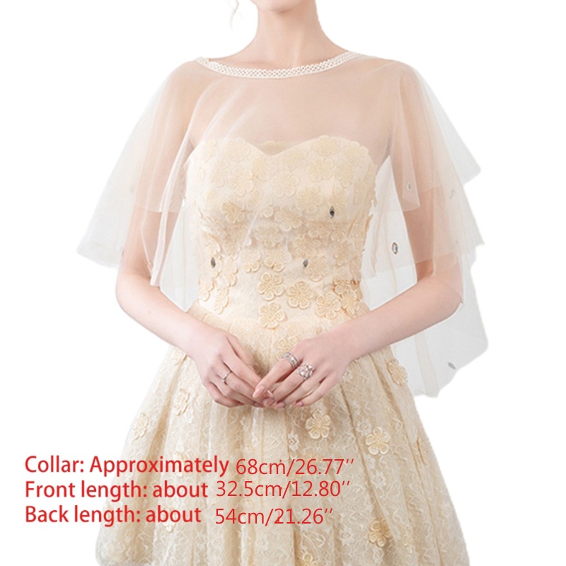 Wmmb Khăn Choàng Cổ Vải Tuyn Trong Suốt Quấn Vai Không Dây Cho Nữ Đi Tiệc Tối Tri