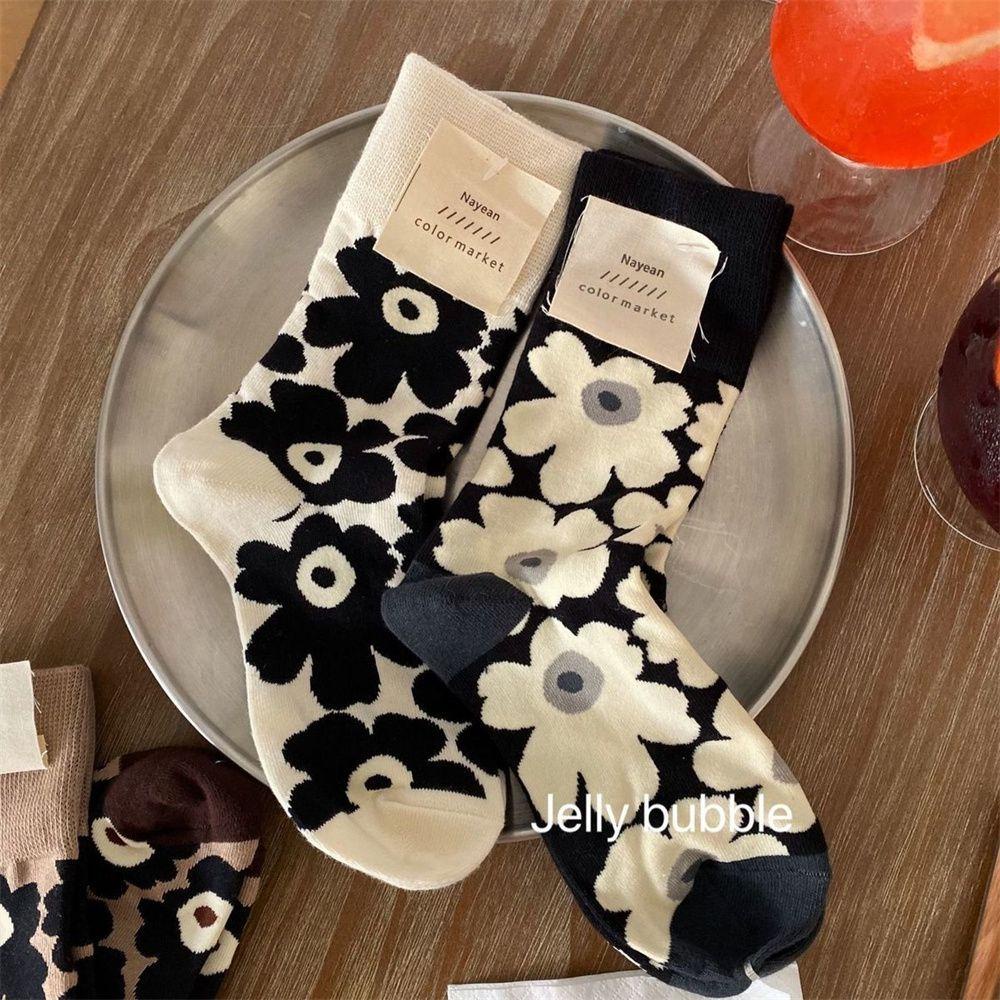 YVE Vớ Cotton Dày Dặn Họa Tiết Hoa Thời Trang Xuân Thu Đông Ấm Áp Cho Bé Gái