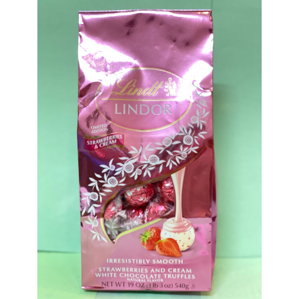 Socola Trắng Kem Dâ Lindt Lindor Strawberries &amp; Cream - Mỹ