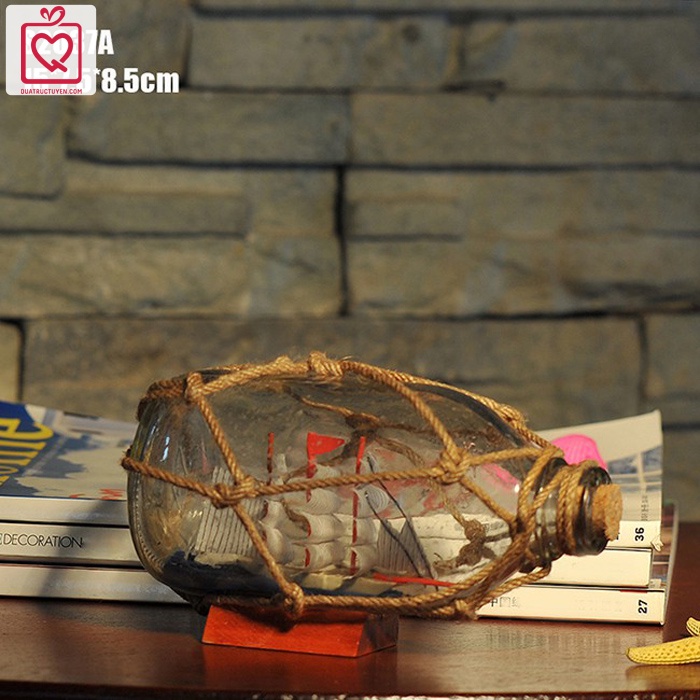 Mô hình thuyền trong chai lưới dây thừng - Quà tặng lưu niệm sinh nhật tặng bạn trai, bạn gái, người yêu