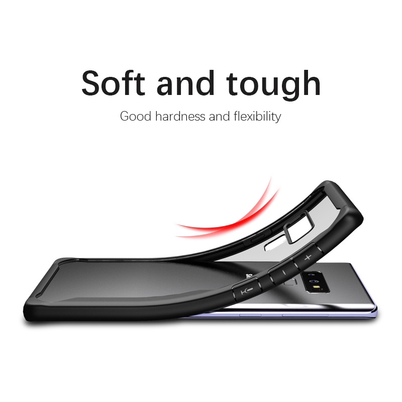 Ốp lưng silicon trong suốt viền màu chuyên dụng cho Samsung Galaxy Note 9