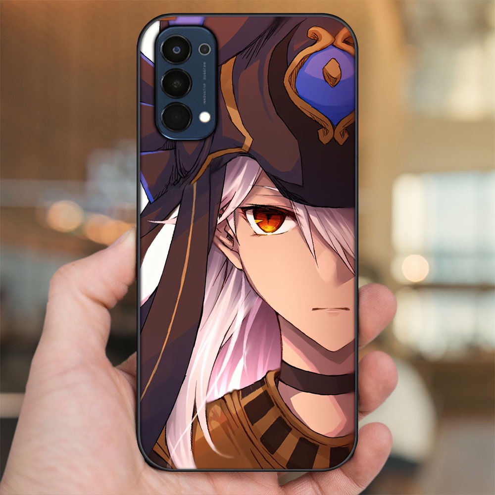 Ốp lưng Oppo Reno 4 viền đen in hình Cyno Genshin Impact