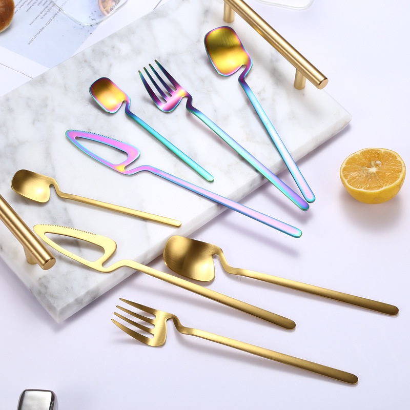 Bộ Muỗng Nĩa Bằng Thép Không Gỉ 304 Thiết Kế Độc Đáo Tiện Dụng