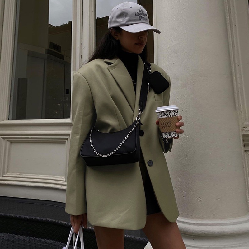 Áo Khoác Dài Tay Phối Dây Ruy Băng Thời Trang Đường Phố Cá Tính Cho Nữ