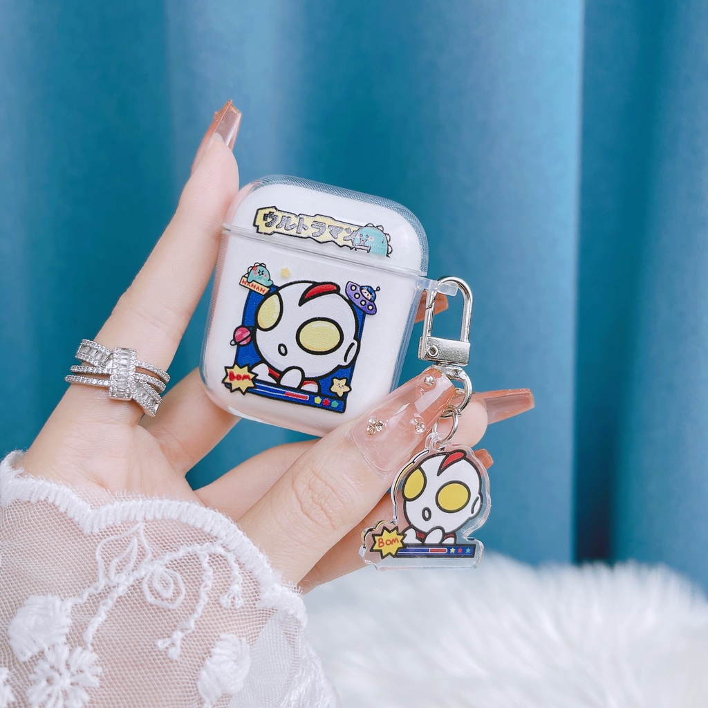 Vỏ Bảo Vệ Hộp Sạc Tai Nghe AirPods 1/2/3/Pro 2021 inPods i12 Bằng TPU Mềm Trong Suốt Chống Sốc Hình Khủng Long Hoạt Hình