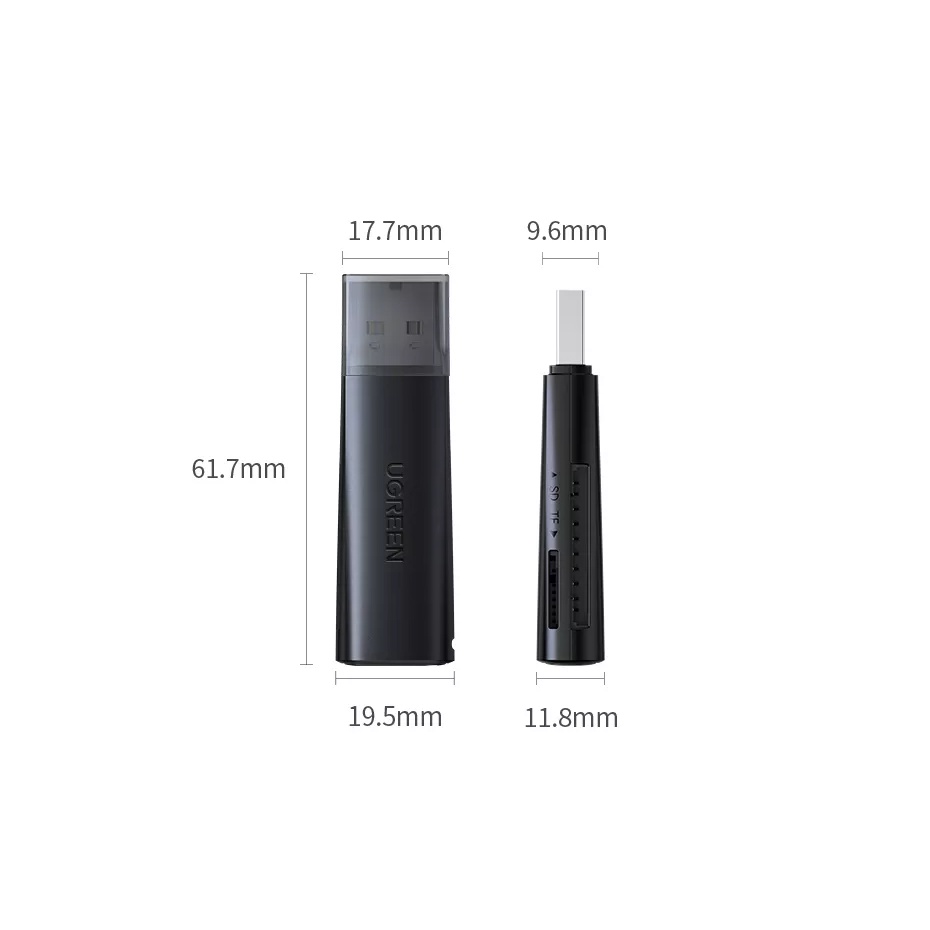 Đầu Đọc Thẻ Nhớ SD TF Cổng USB UGreen US264 - BH 18T Chính Hãng