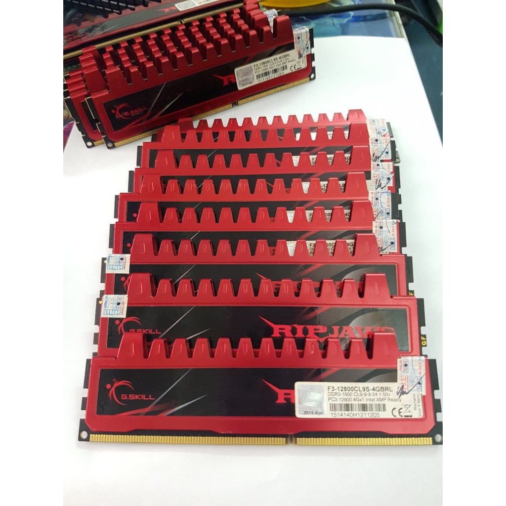 Ram Máy Tính Gskill D3 4GB /1600 - Kẹp tản nhiệt đỏ - DDR3 8gb/1600Ram Máy Tính Gskill D3 4GB /1600 - Kẹp tản nhiệt đỏ -