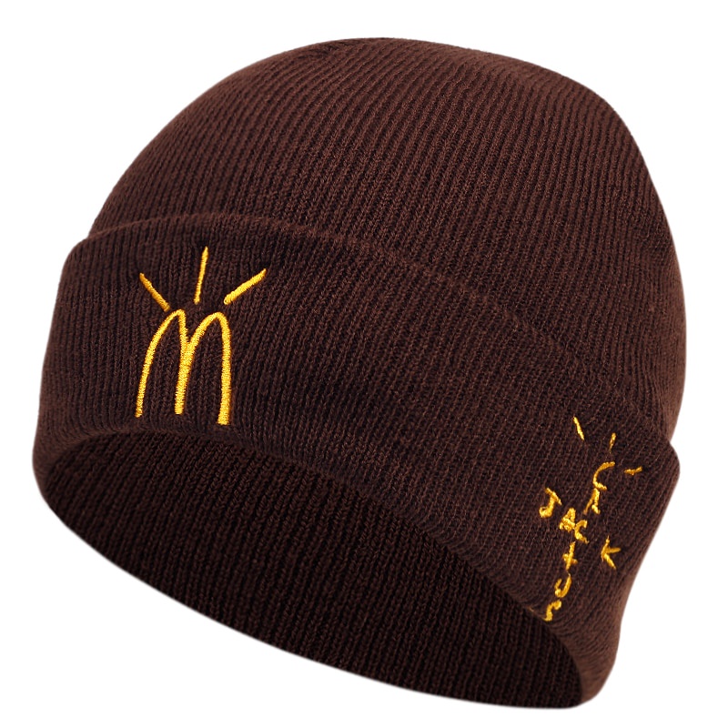 Mũ len trùm đầu thêu họa tiết cây xương rồng thời trang unisex