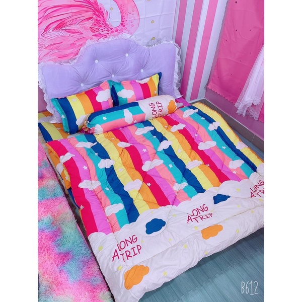 Trọn Bộ 5 Món Chăn Phao Dày Dặn Y Hình - Chất Liệu Poly