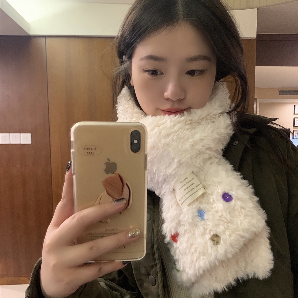 Khăn choàng MG STUDIO thiết kế nút màu ấm áp thời trang