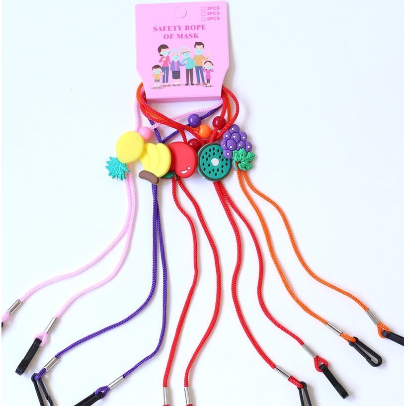 Dây đeo khẩu trang, dây đeo kính co giãn chống thất lạc ,chống rơi có nút điều chỉnh độ ôm hình trái cây dễ thương