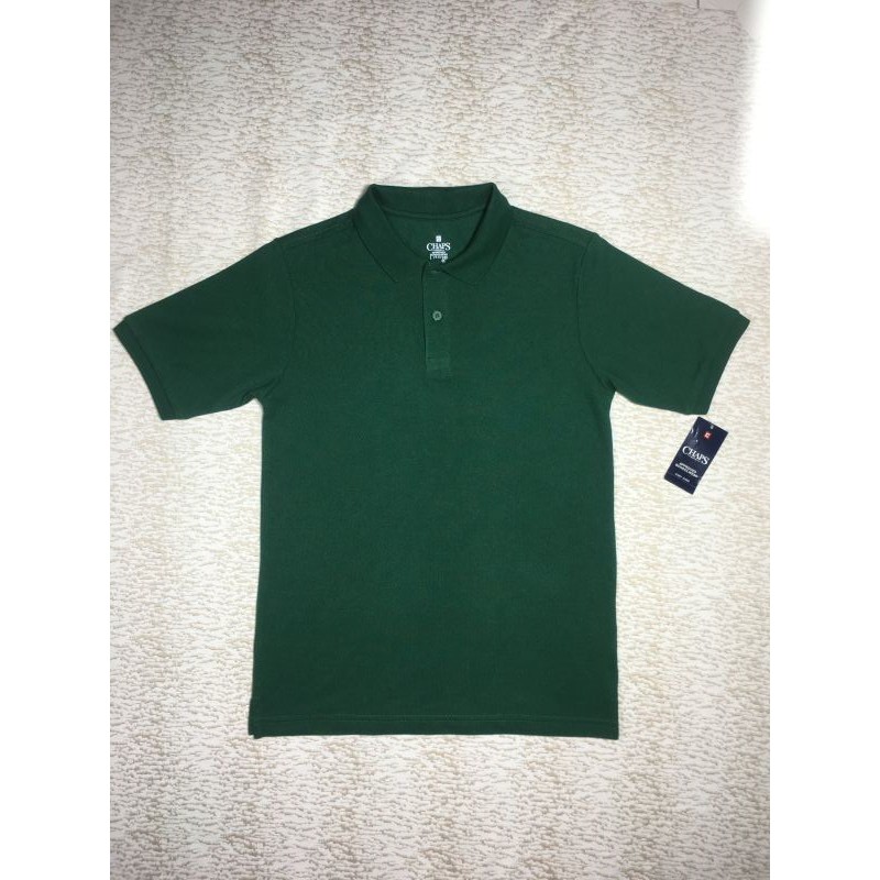 Áo thun polo nam Chaps cotton cổ bẻ tay ngắn màu xanh nước biển size L