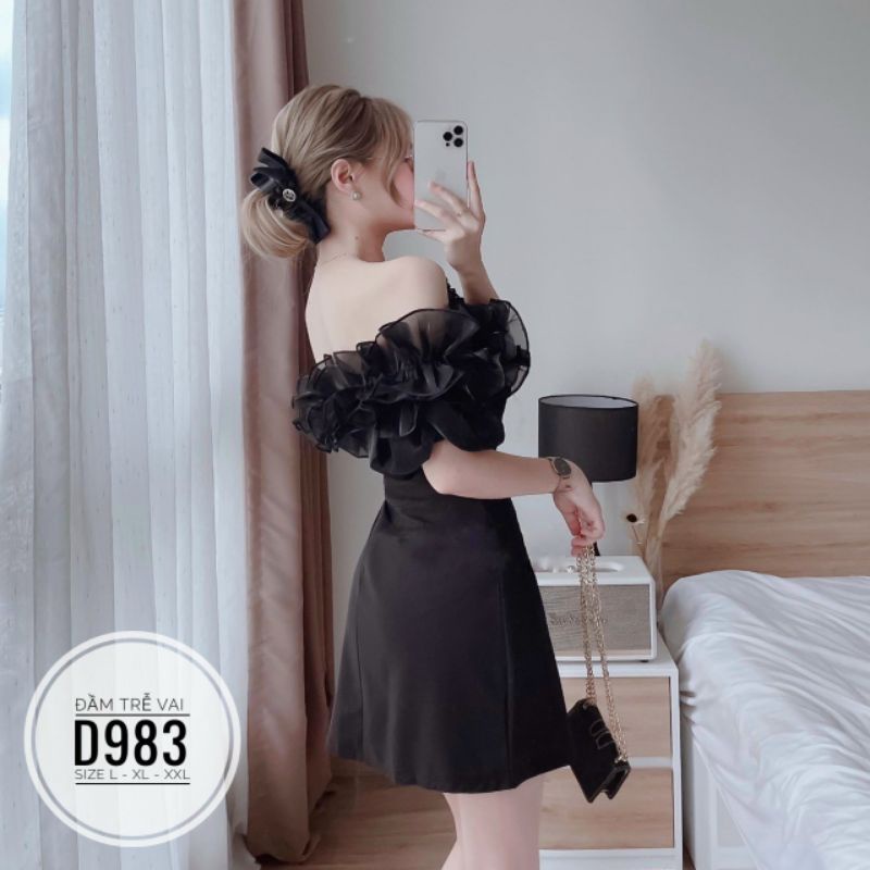 Đầm big size trễ vai bèo bèo từ 60kg-90kg