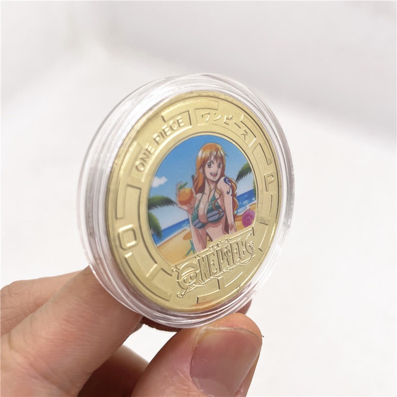 Đồng Xu Kim Loại Họa Tiết Hoạt Hình One Piece Dùng Làm Quà Tặng