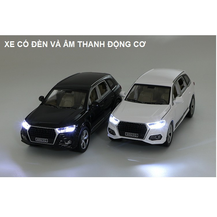 Xe ô tô audi Q7 XLG tỉ lệ 1:24 bằng sắt mở các cửa có đèn và âm thanh hàng Quảng Châu