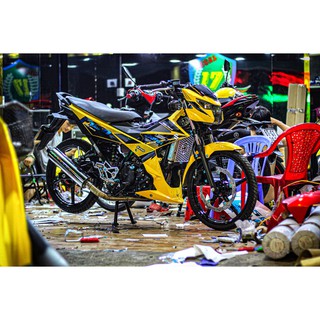 Tem Rời Suzuki Satria F150 Dán Xe Vàng - Tặng Logo Ver 7