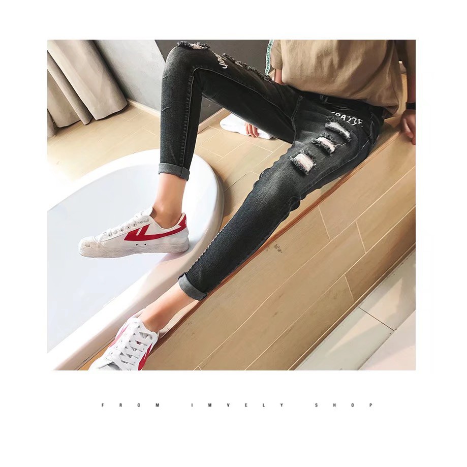 Quần jean nam rách #807, màu: đen, size: 28-33