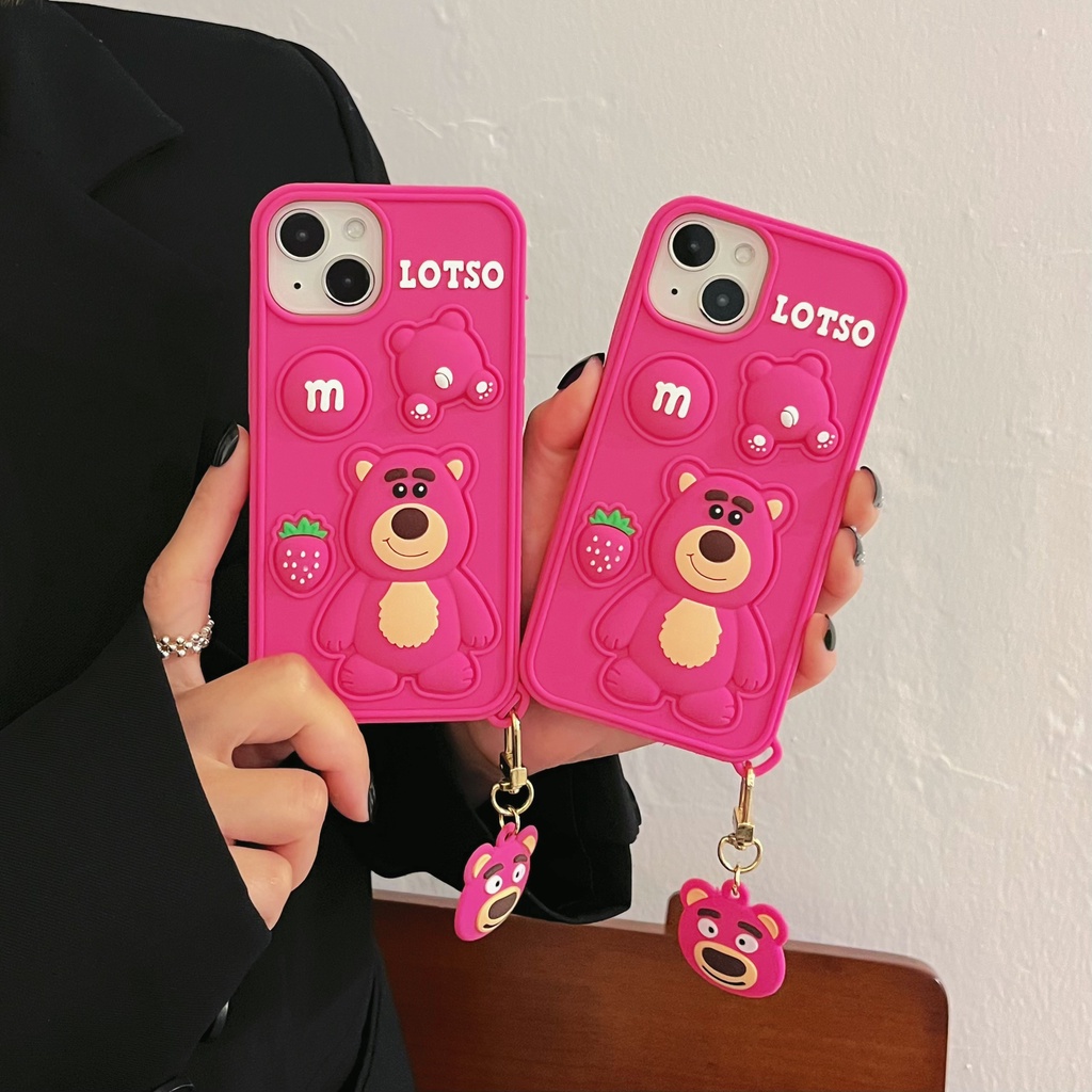 Ốp Điện Thoại Mềm Chống Rơi In Hình Gấu Dâu Hoạt Hình Cho iPhone 6 / 6S 7/8 7Plus / 8Plus / 6Plus 11/12 / XSMAX / XR