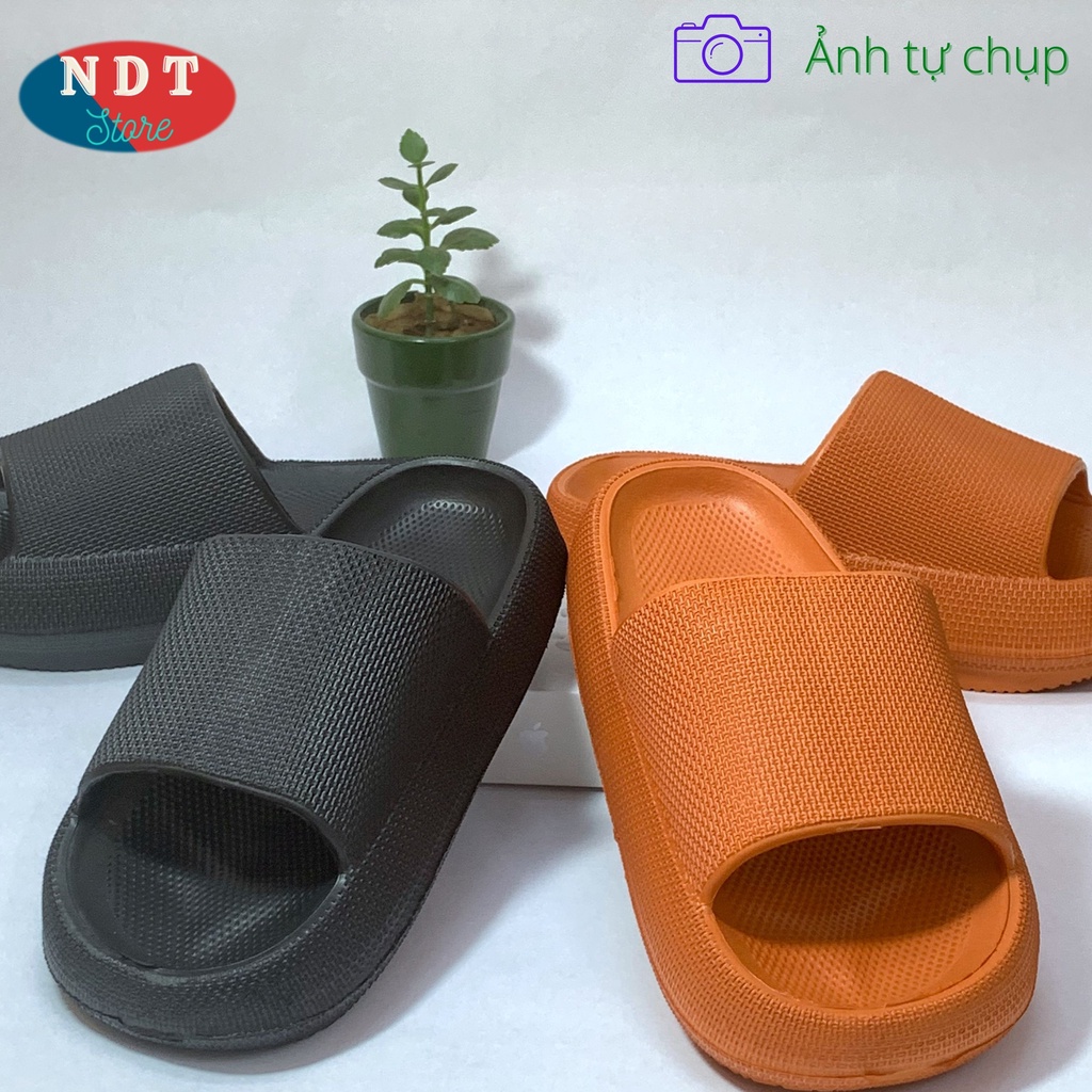 Dép Quai Ngang,Bánh Mì thông hơi Nam,Nữ ulzzang độn đế 4 cm đúc nguyên khối, siêu nhẹ, siêu êm, chống trượt