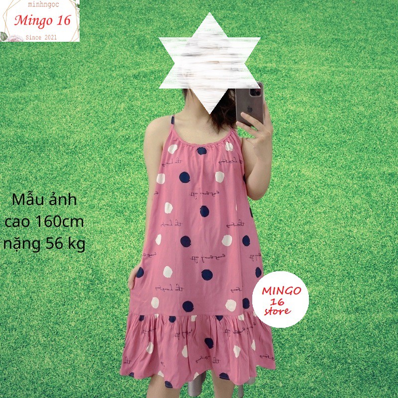 Váy Ngủ 2 Dây Họa Tiết Nhiều Mẫu Chất Vải Lanh Mát Dáng , Freesize | BigBuy360 - bigbuy360.vn