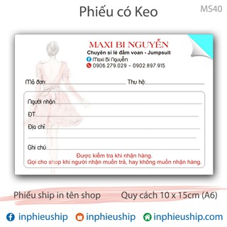 Phiếu ship có keo 200 tờ