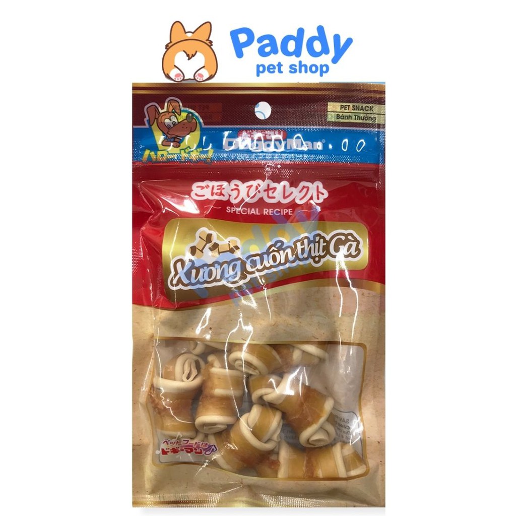 Xương Cuốn Thịt Phi Lê Gà Sấy DoggyMan Snack Cho Chó 100g (10 que)