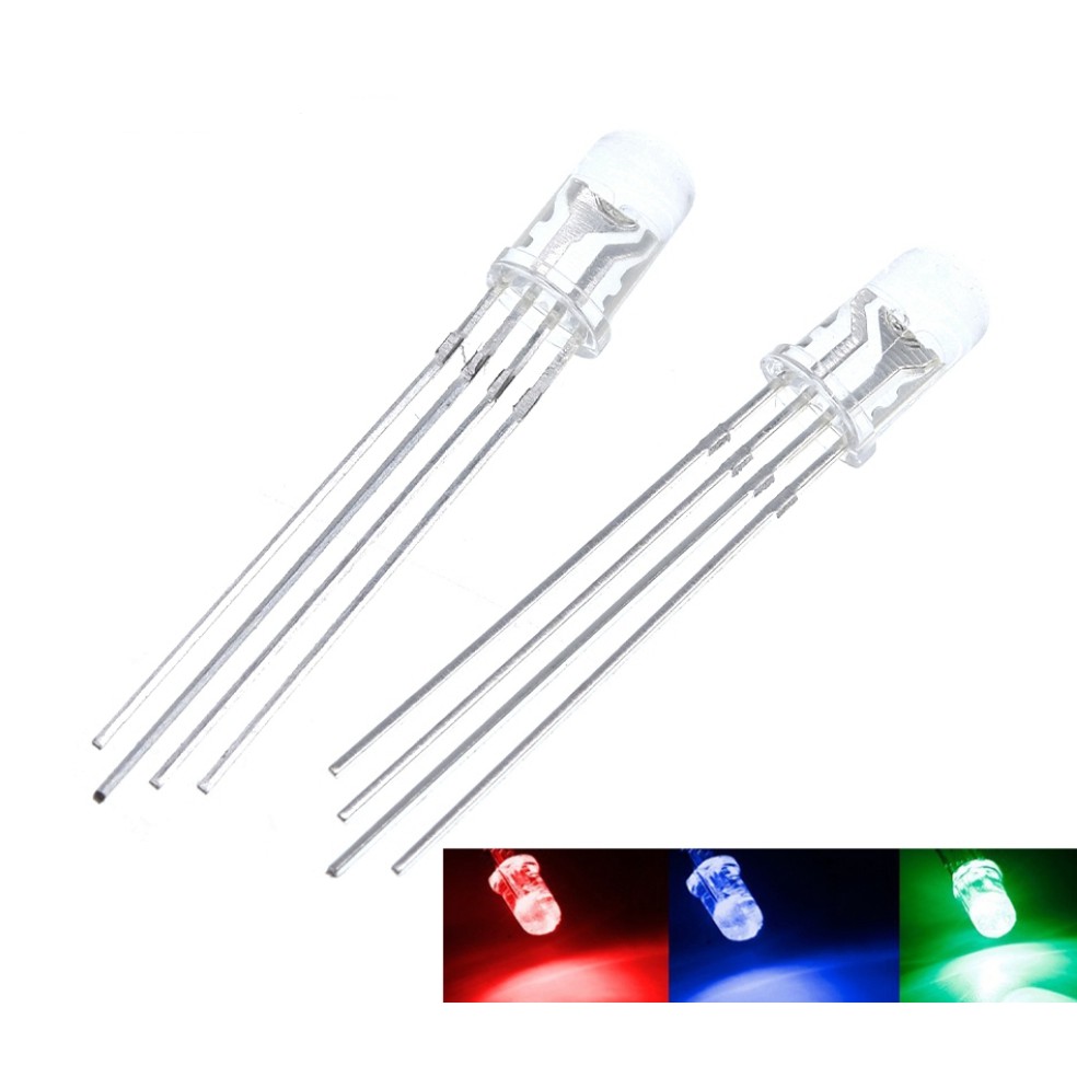 Set 10 Đèn Điốt Phát Sáng 5mm Rgb F5 Rgb Chuyên Dụng