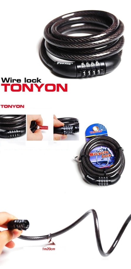 Khoá dây xe đạp mật mã 4 số Tonyon TY532