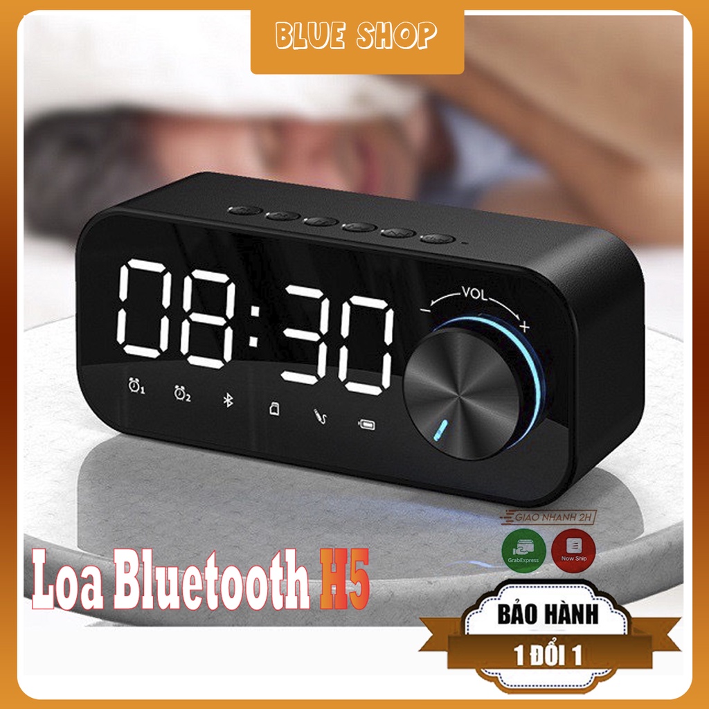 Loa Bluetooth có Đồng Hồ báo thức màn hình tráng gương hiển thị đèn led nghe đài ,fm, radio,báo thức Blueshop6688
