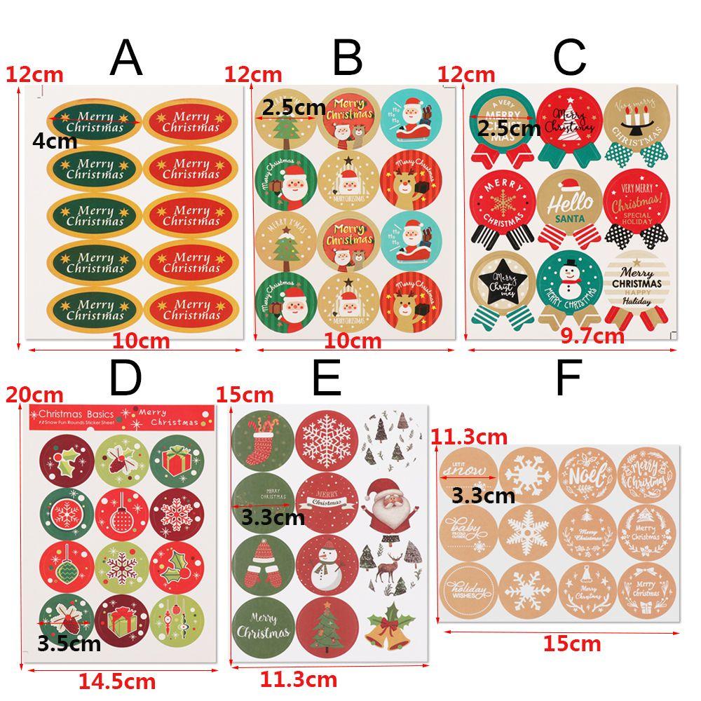 Set 1 5 Tấm Nhãn Dán Giấy Trang Trí Quà Tặng Giáng Sinh