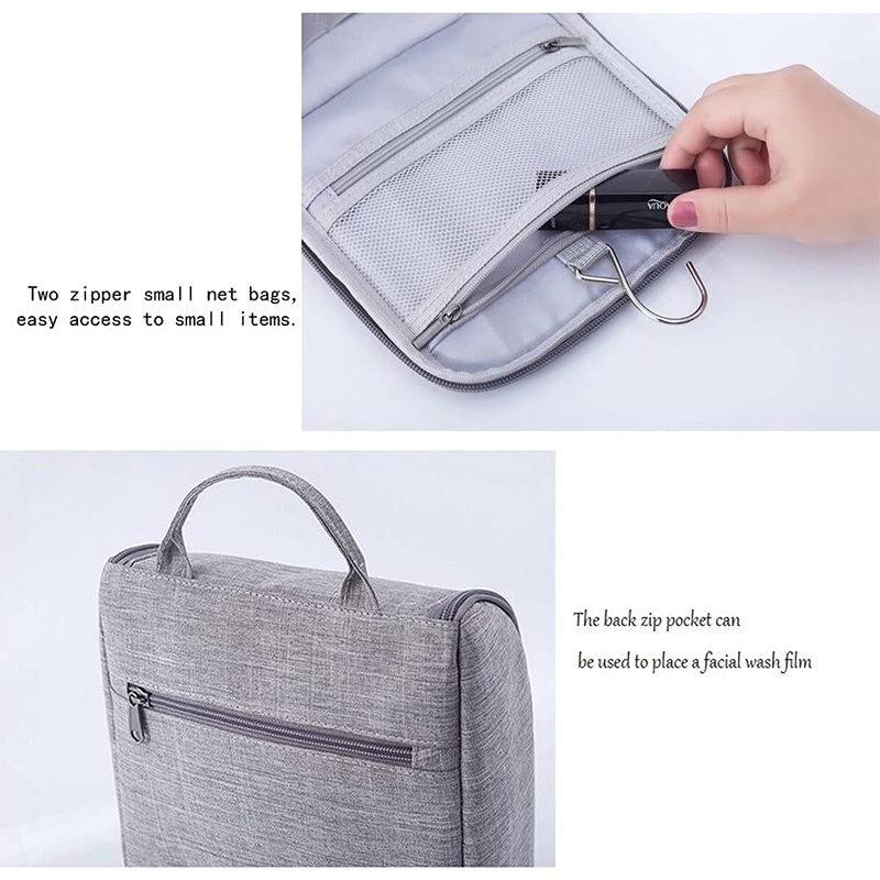 Túi đựng mỹ phẩm/đồ dùng vệ sinh cá nhân chống thấm nước có móc treo tiện dụng mang đi du lịch
