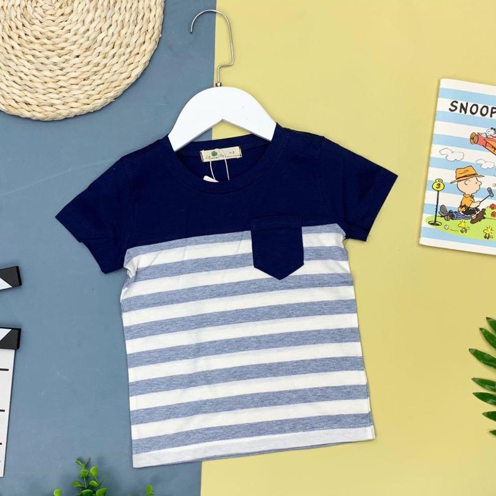 Áo LITIBABY bé trai kẻ phối màu APM01