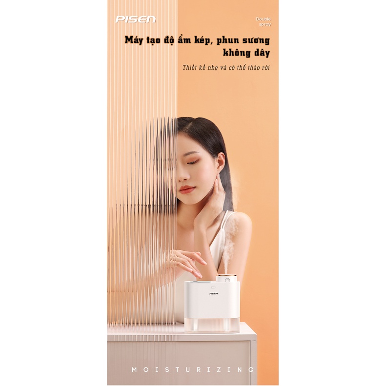 Máy tạo ẩm phun tia kép Pisen HJ-JSQ02 - Hàng chính hãng