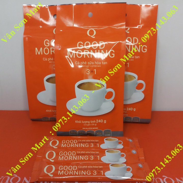 03 bịch cà phê sữa Good morning Trần Quang 240g (12 gói dài * 20g)