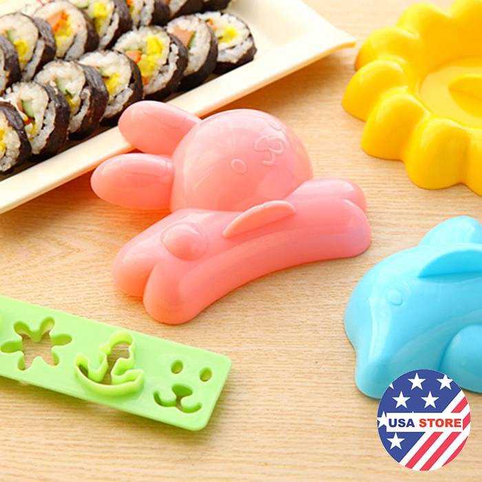 Khuôn Làm Cơm Bento size lớn Cá Heo/Thỏ/Bông Hoa Kiểu 2 13-15cm