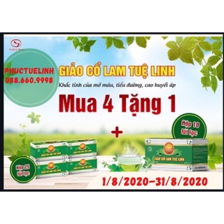 [Mua 4 tặng 1] chính hãng giảo cổ lam Tuệ Linh hộp 25 túi lọc- Hạ mỡ máu, ổn định huyết áp, tiểu đường