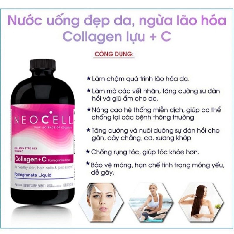 Collagen lựu neocell dạng nước 4000mg/ dạng bột 200g Healthy Care Extaste