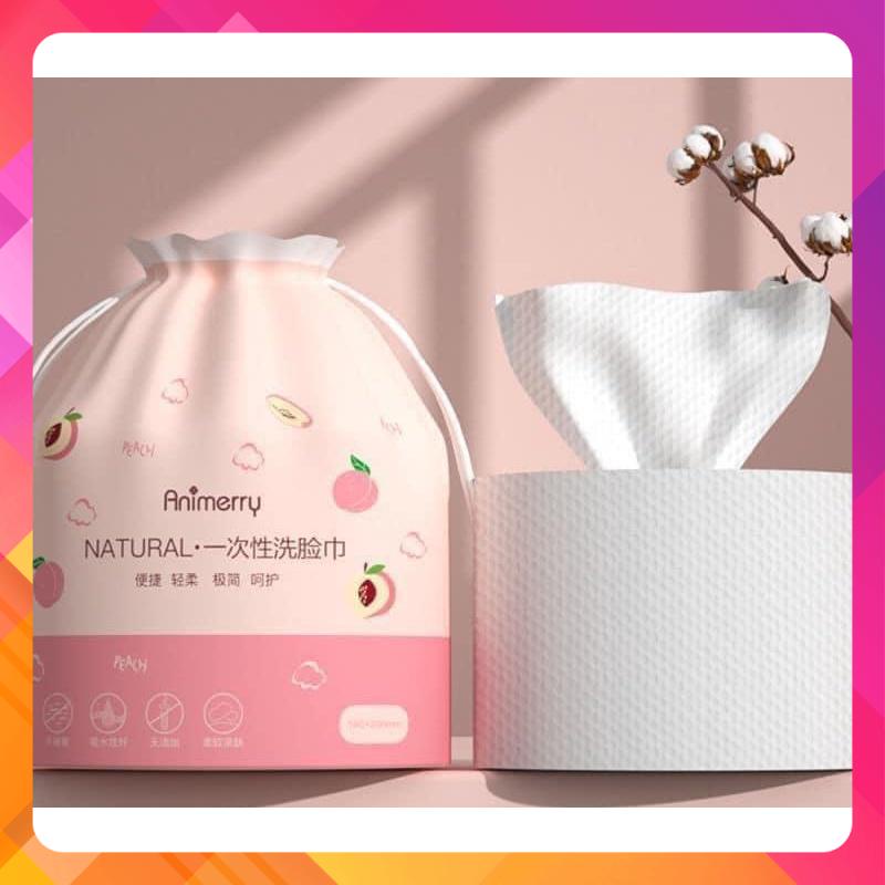 KHĂN LAU MẶT DÙNG 1 LẦN 100% BÔNG TỰ NHIÊN - CUỘN KHĂN GIẤY LAU MẶT ĐA NĂNG KHĂN KHÔ TẨY TRANG Animerry