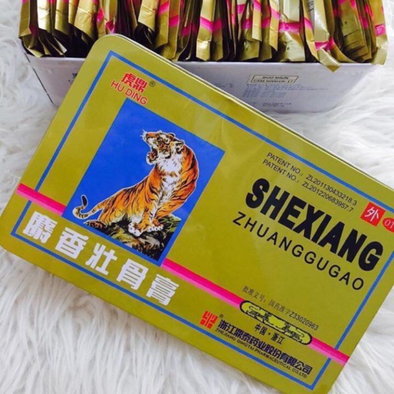 Miếng Dán Giảm Đau, Cao Dán Con Hổ, 1 Gói 4 Miếng Dán Con Cọp Làm Giảm Đau Xương Khớp, Viêm Cơ, Bong Gân, Đau Răng