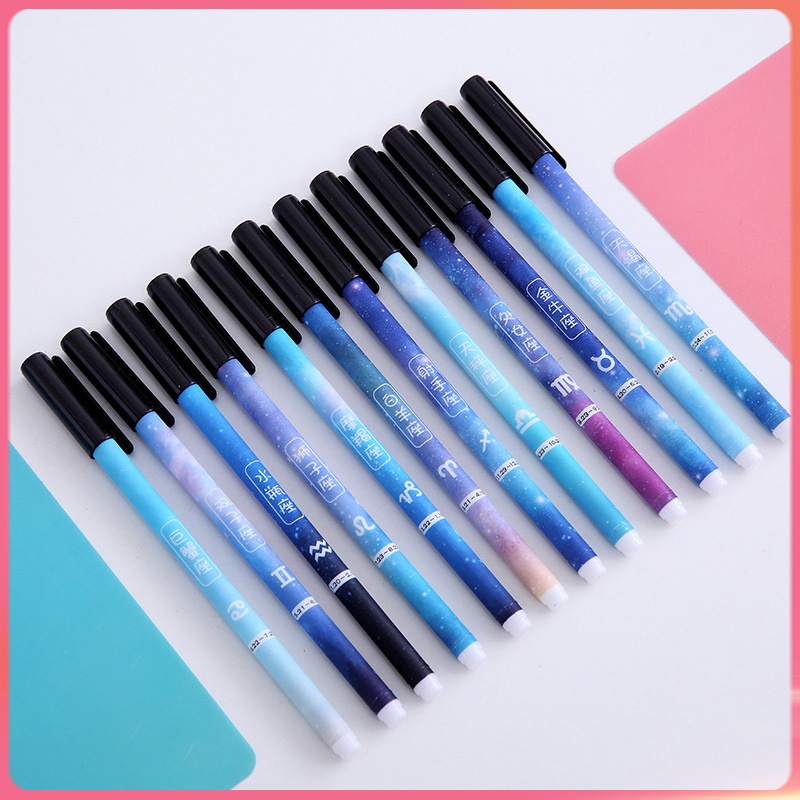 Bút mực Gel ngòi 0.5 12 chòm sao nhiều màu sắc